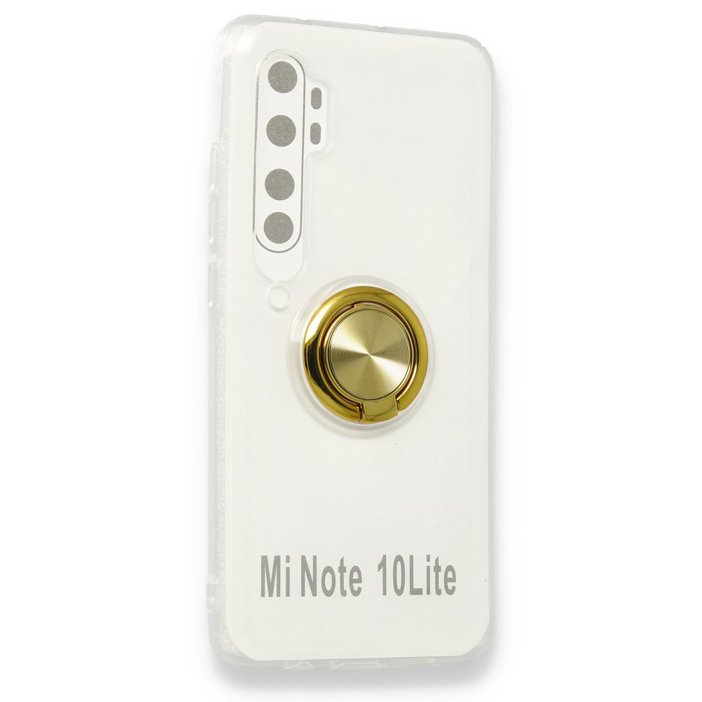 Xiaomi Mi Note 10 Lite Kılıf Gros Yüzüklü Silikon - Gold  Xiaomi Mi Note 10 Lite Kılıf Gros Yüzüklü Silikon - Gold