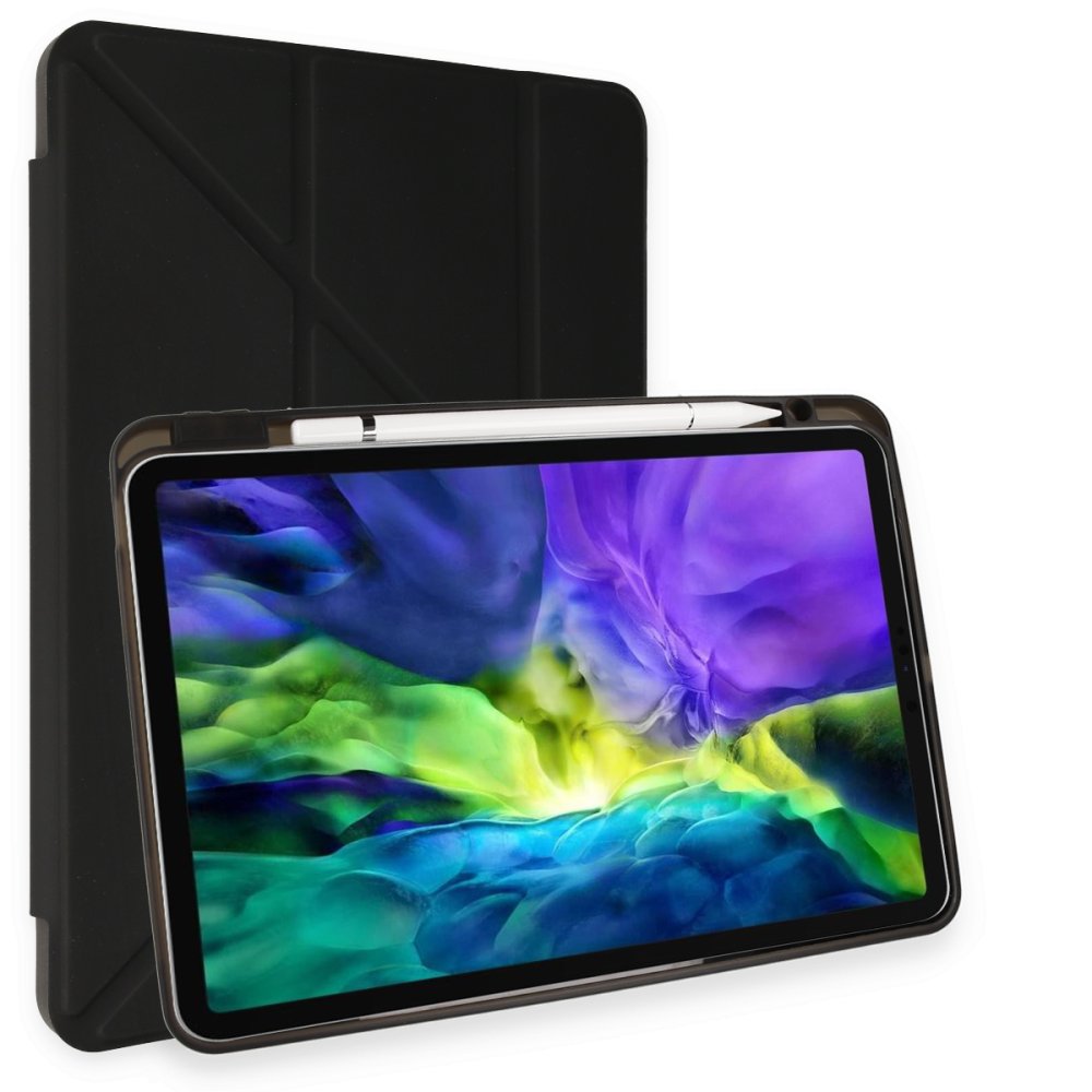 iPad Pro 13 (2024) Kılıf Kalemlikli Mars Tablet Kılıfı - Siyah iPad Pro 13 (2024) Kılıf Kalemlikli Mars Tablet Kılıfı - Siyah