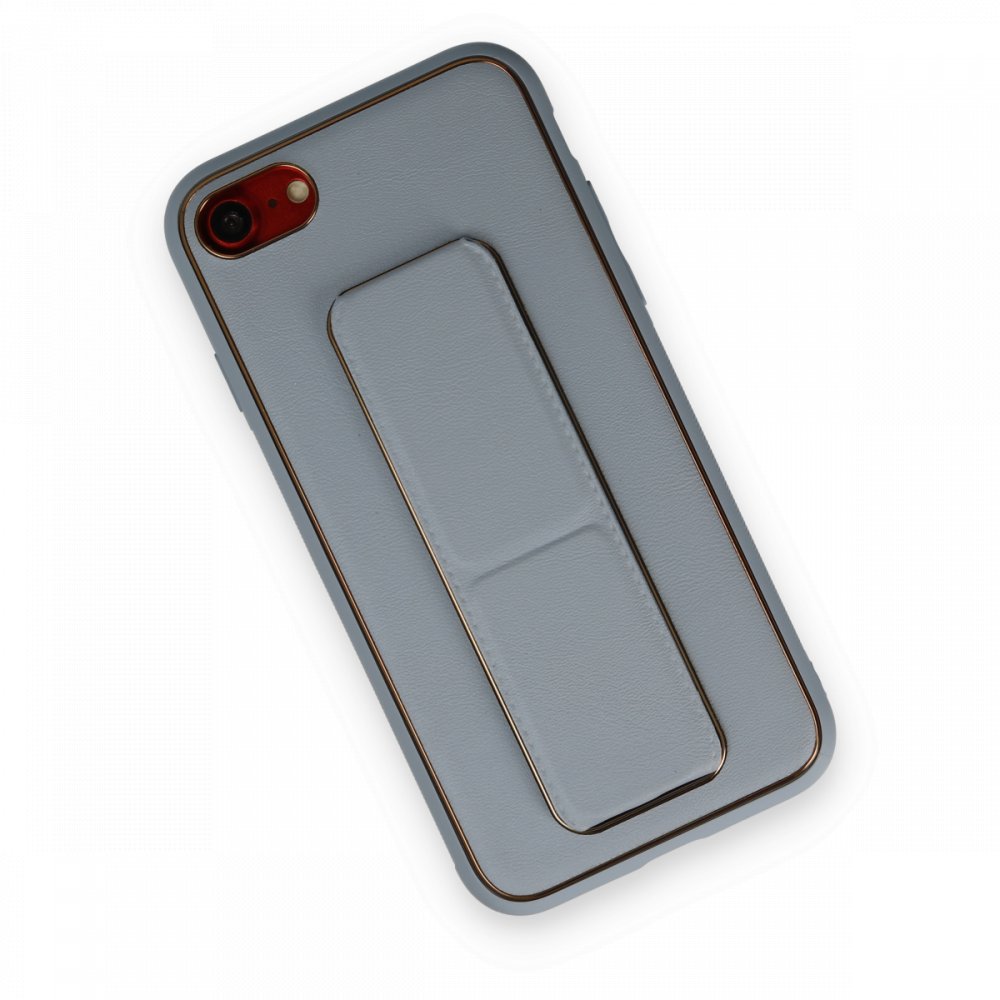  iPhone 7 Kılıf Coco Deri Standlı Kapak - Sky Blue