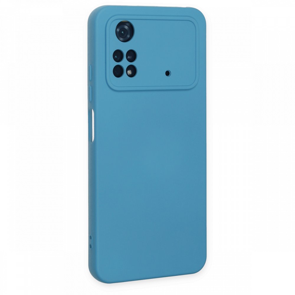 Xiaomi Poco M4 Pro 4G Kılıf Nano içi Kadife Silikon - Mavi Xiaomi Poco M4 Pro 4G Kılıf Nano içi Kadife Silikon - Mavi