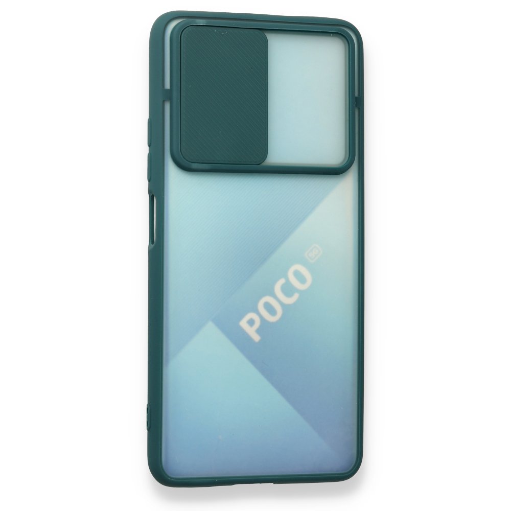  Xiaomi Poco F3 Kılıf Palm Buzlu Kamera Sürgülü Silikon - Yeşil