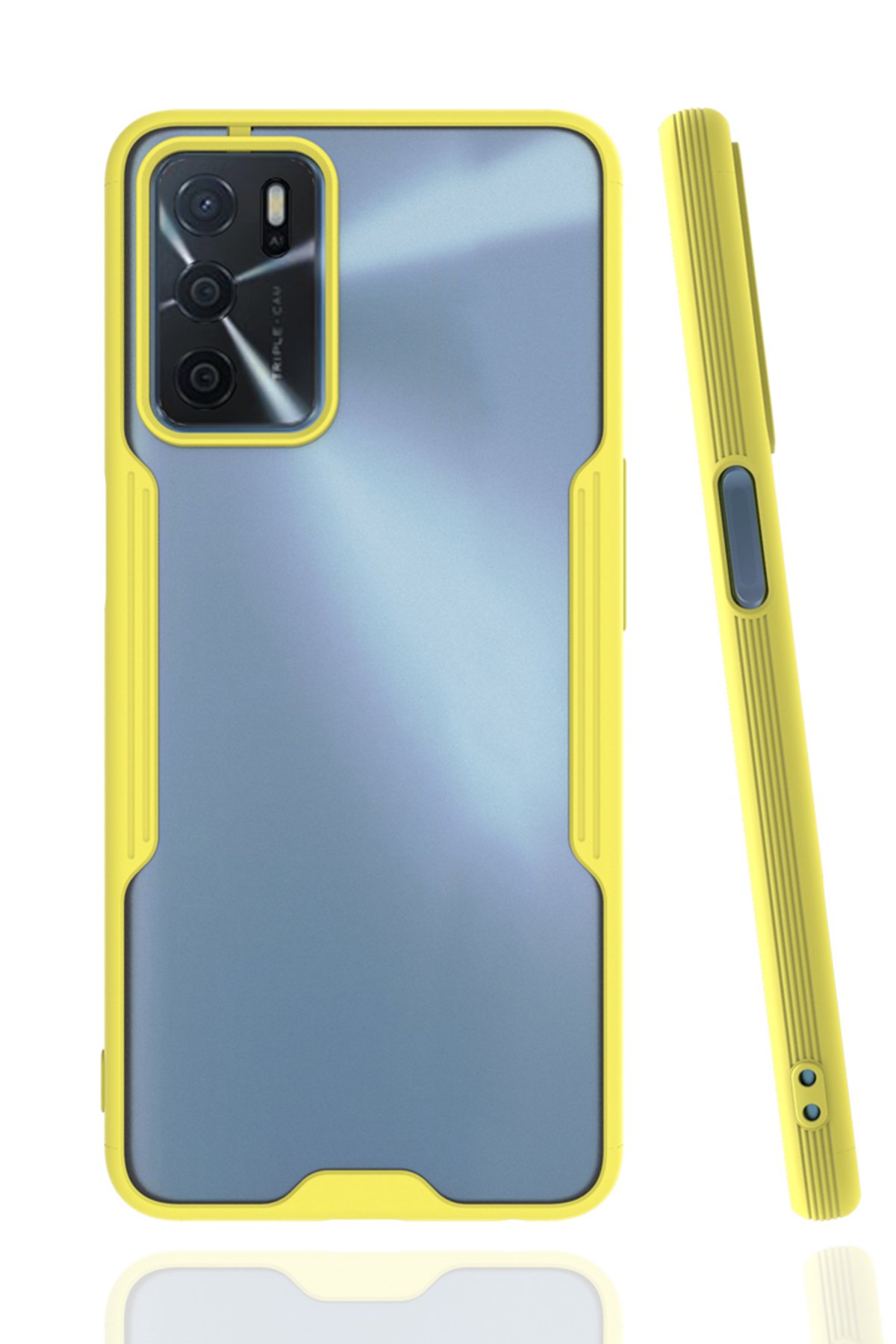 Oppo A16 Kılıf Platin Silikon - Sarı Oppo A16 Kılıf Platin Silikon - Sarı