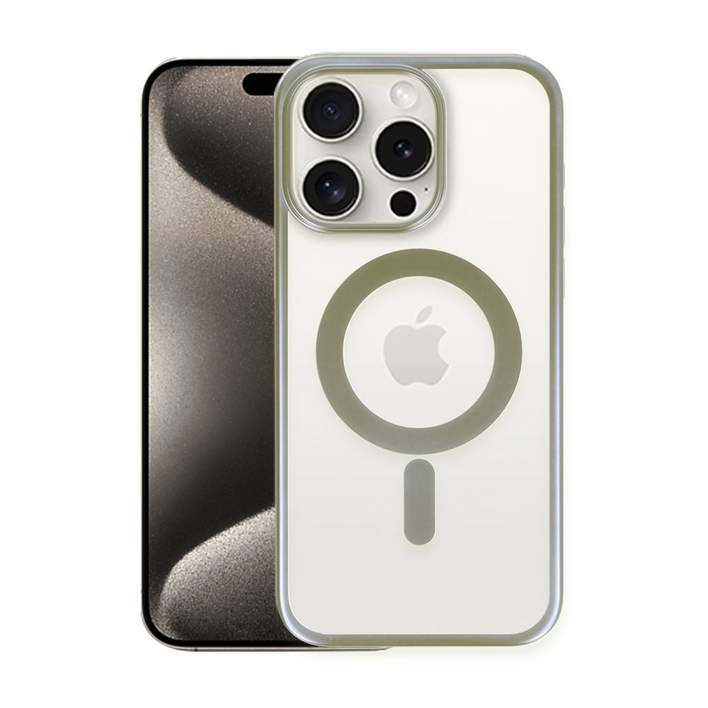  iPhone 15 Pro Kılıf Erozi Magsafe Kapak - Gri