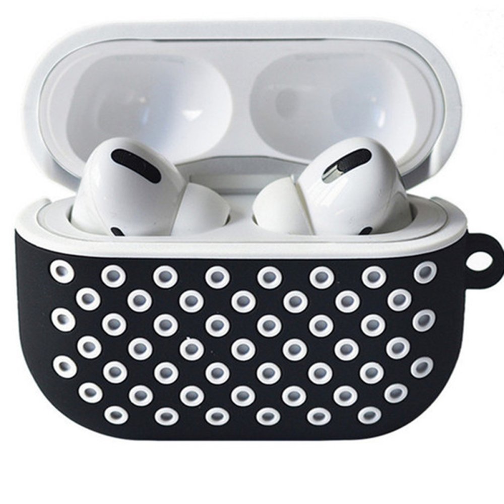 Airpods Pro (1.nesil) Spor Delikli Kılıf - Siyah-Beyaz Airpods Pro (1.nesil) Spor Delikli Kılıf - Siyah-Beyaz