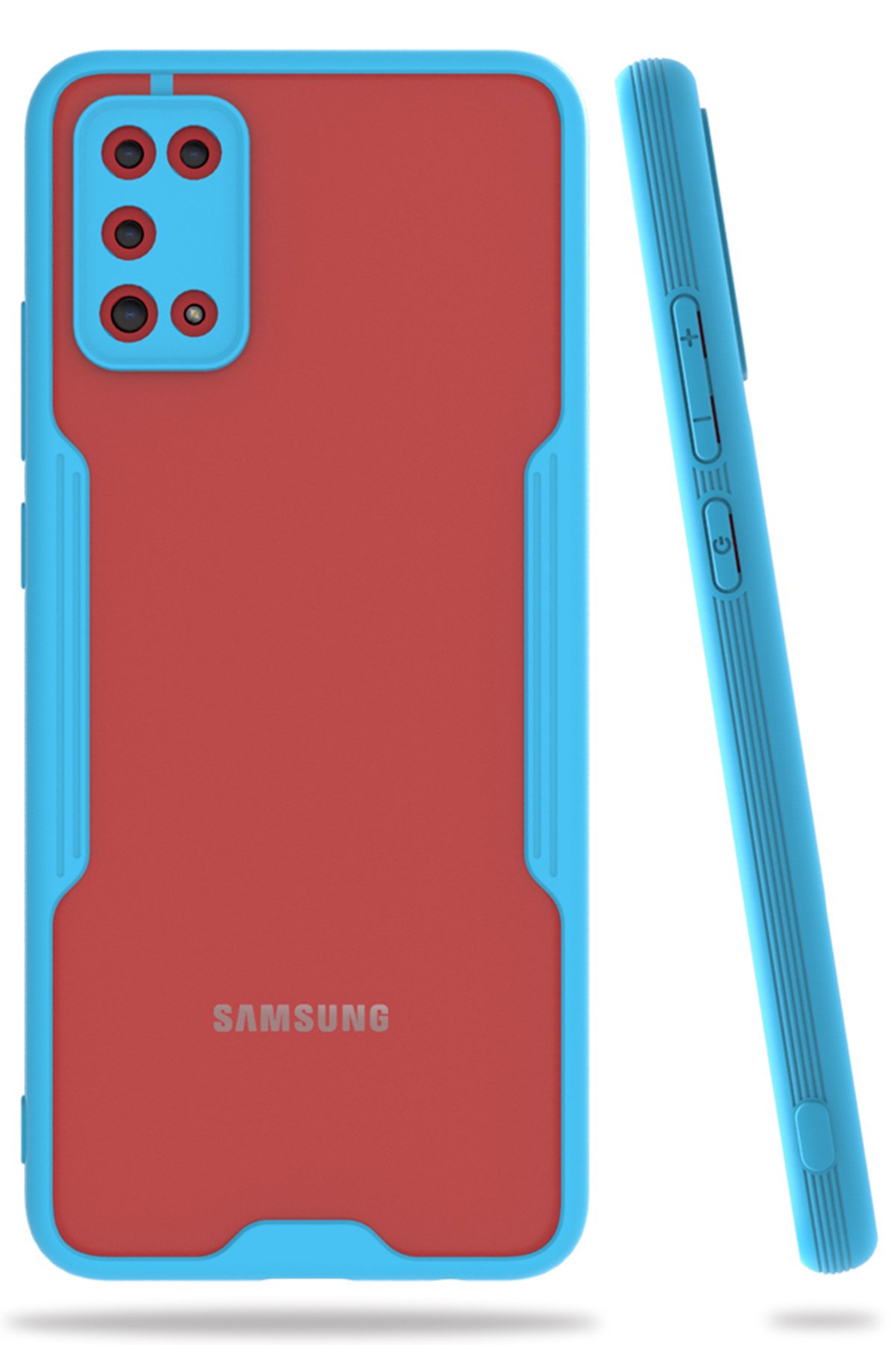  Samsung Galaxy A02S Kılıf Platin Silikon - Mavi