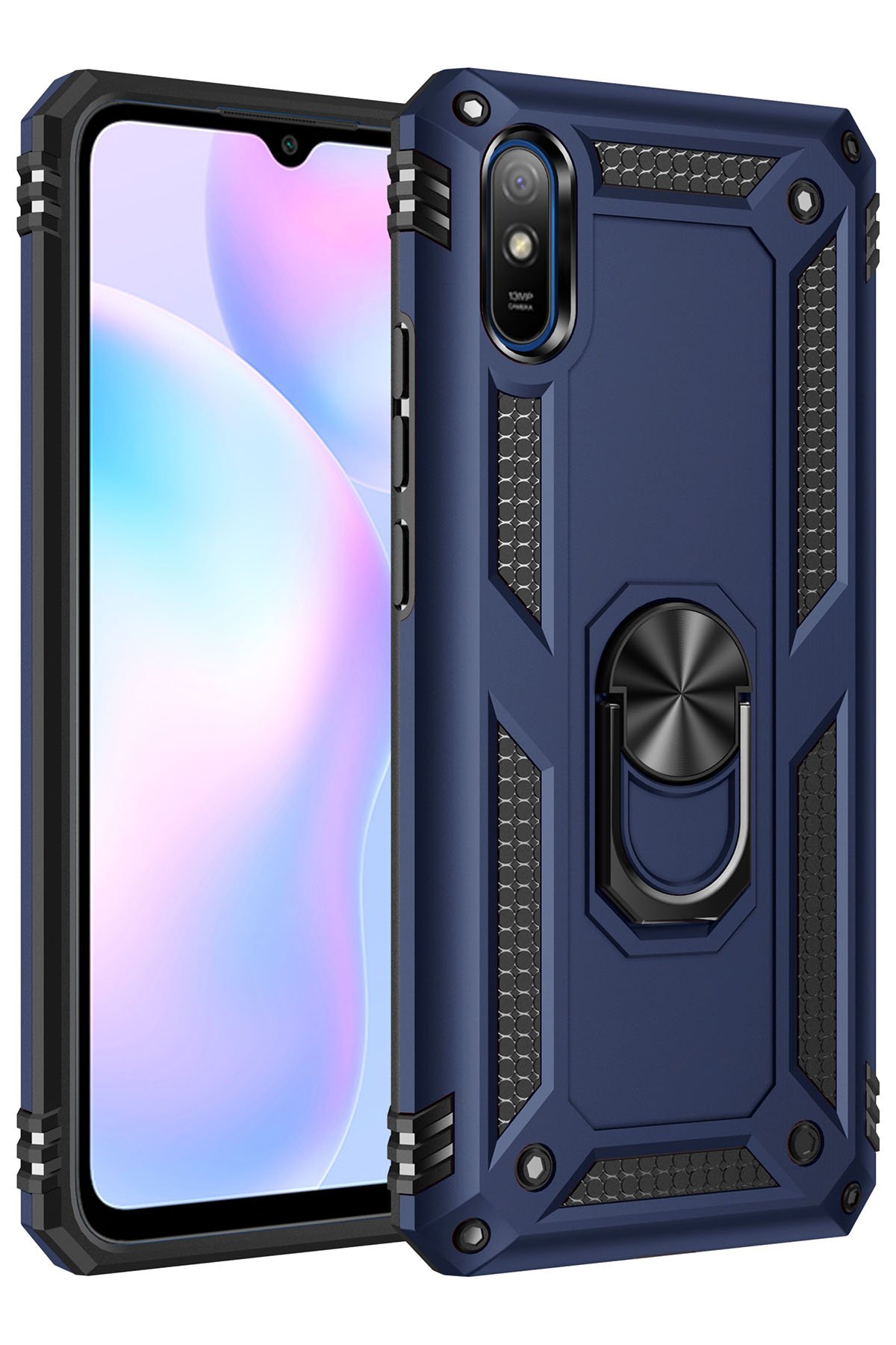 Redmi 9A Kılıf Sofya Yüzüklü Silikon Kapak - Lacivert Redmi 9A Kılıf Sofya Yüzüklü Silikon Kapak - Lacivert