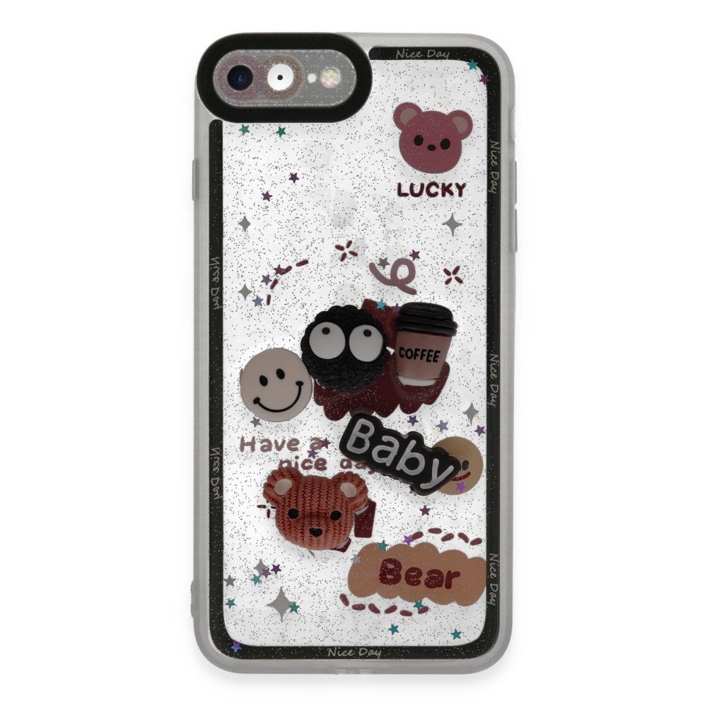  iPhone 8 Kılıf Sweet Desenli Silikon Kapak - Sarı