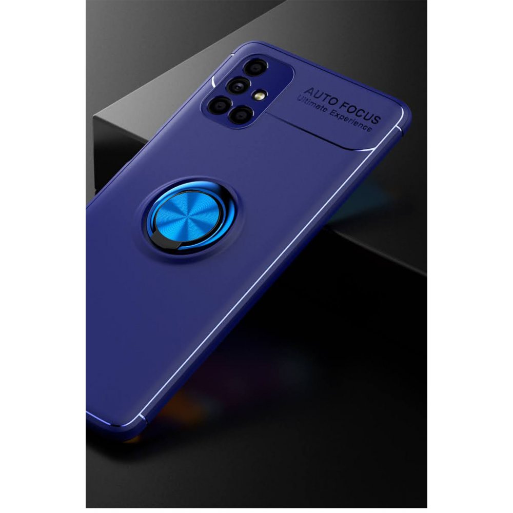  Samsung Galaxy M51 Kılıf Range Yüzüklü Silikon - Mavi