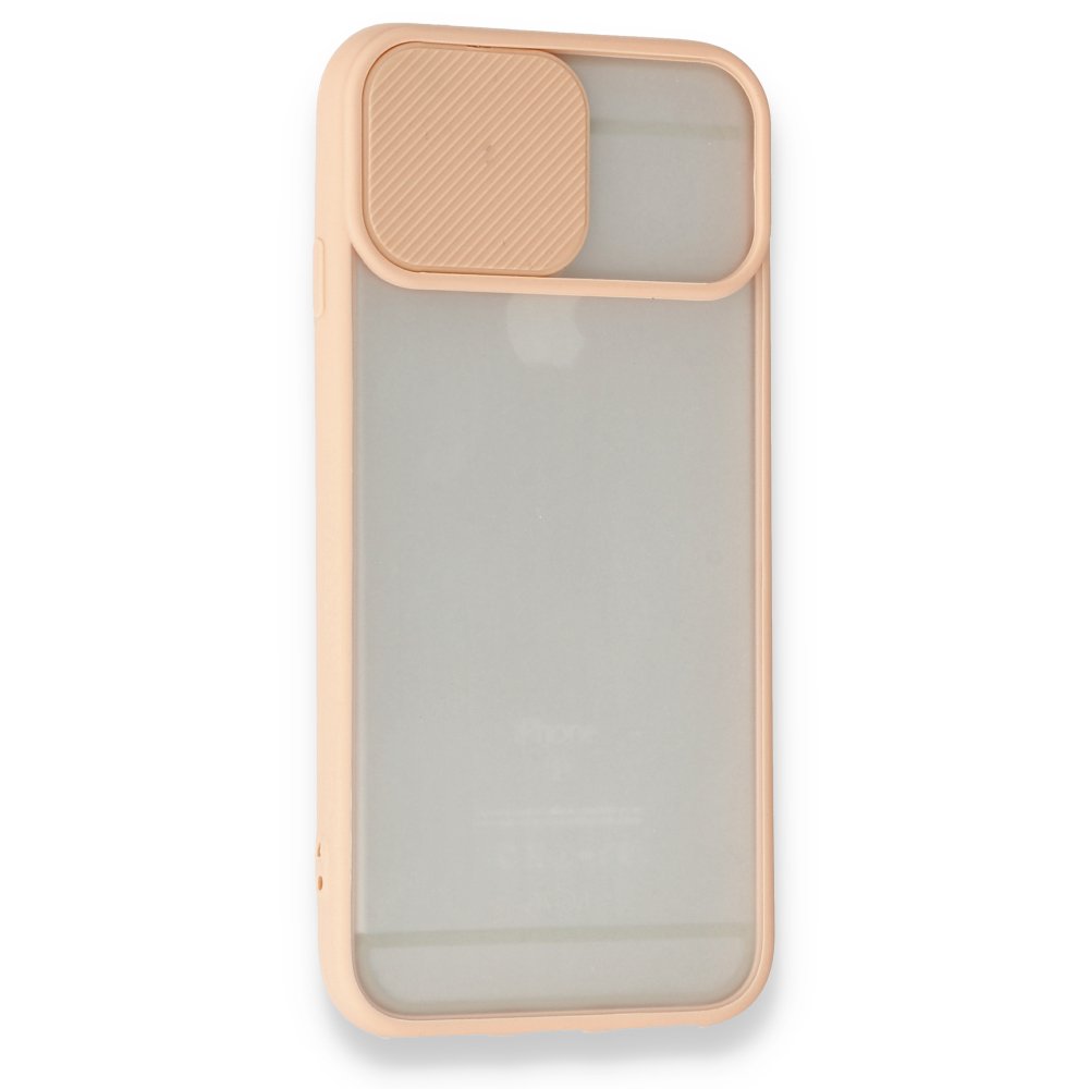 iPhone 6 Kılıf Palm Buzlu Kamera Sürgülü Silikon - Pembe  iPhone 6 Kılıf Palm Buzlu Kamera Sürgülü Silikon - Pembe