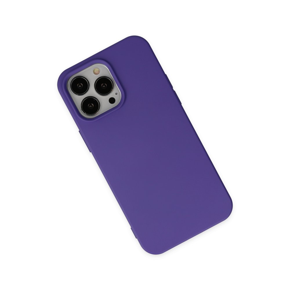 iPhone 14 Pro Max Kılıf Nano içi Kadife Silikon - Mor  iPhone 14 Pro Max Kılıf Nano içi Kadife Silikon - Mor
