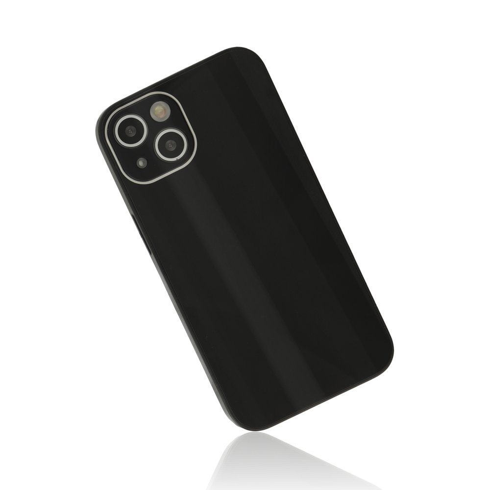  iPhone 14 Kılıf Glass Kapak - Siyah