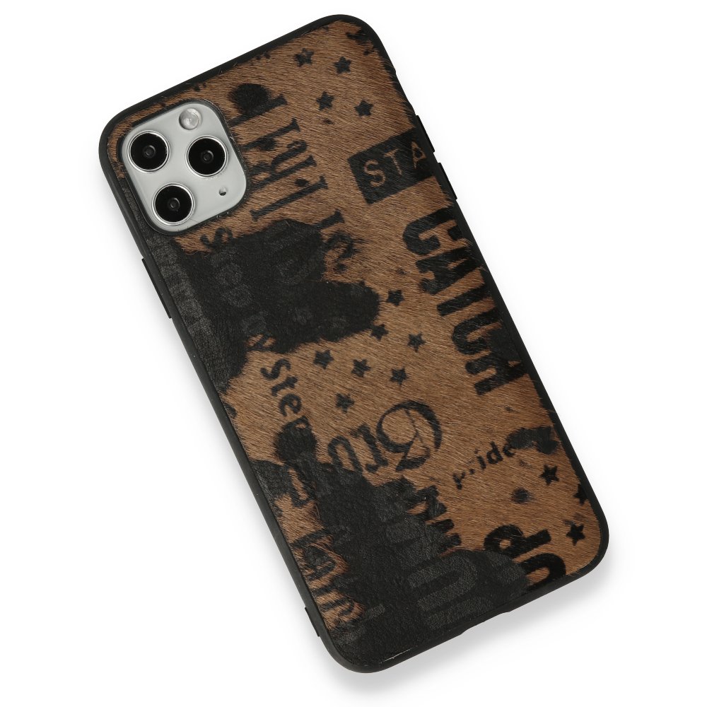  iPhone 11 Pro Max Kılıf Yele Silikon Kapak - Koyu Kahve
