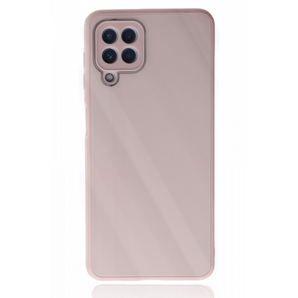  Samsung Galaxy M32 Kılıf Glass Kapak - Pembe