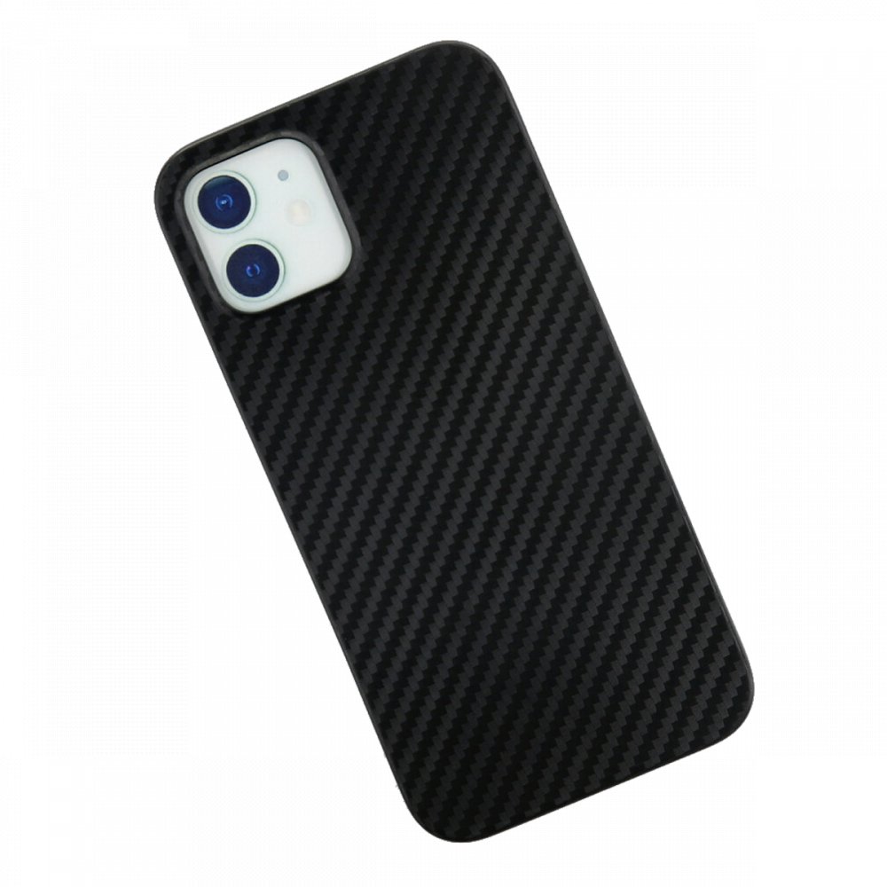  iPhone 12 Kılıf Karbon PP Silikon - Siyah