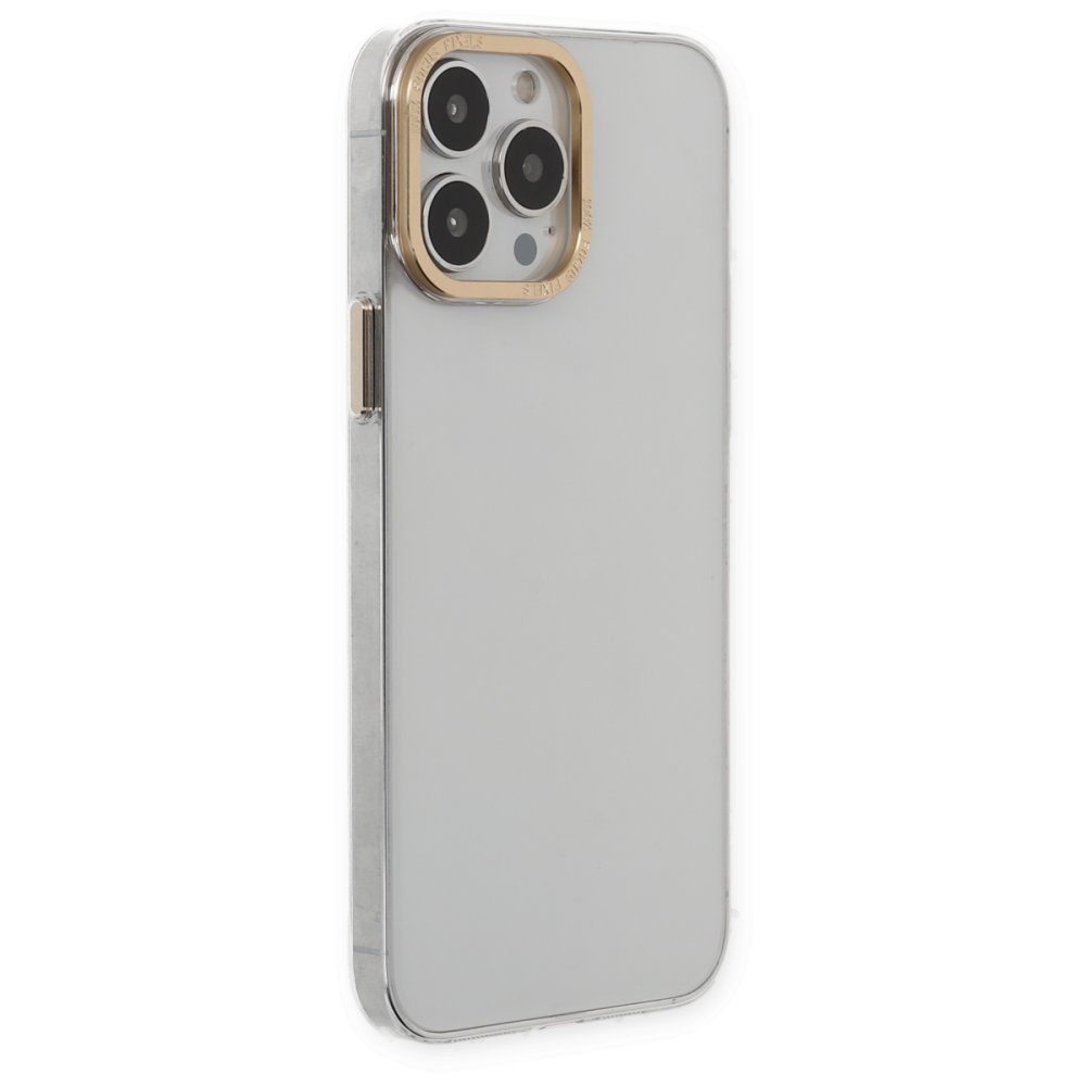  iPhone 13 Pro Kılıf Anka PC Sert Metal Kapak - Şeffaf