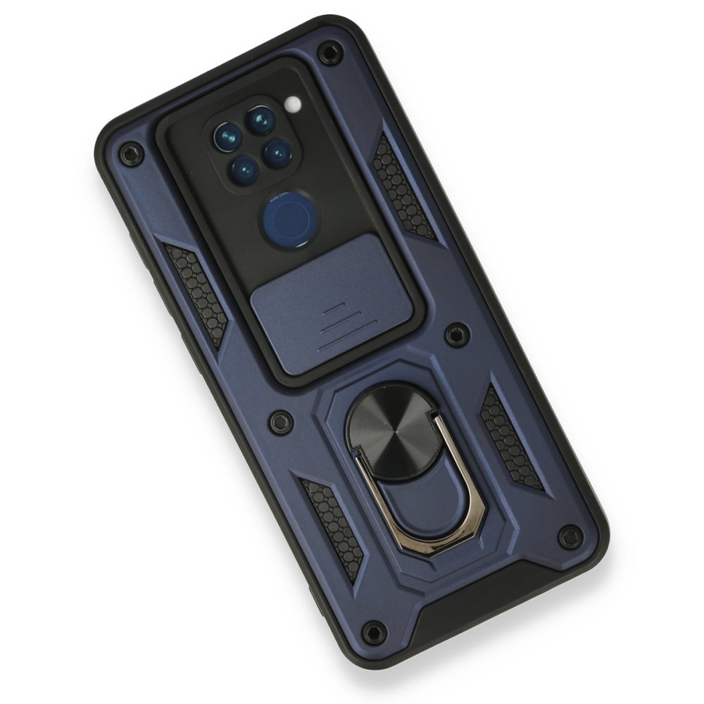 Redmi Note 9 Kılıf Pars Lens Yüzüklü Silikon - Lacivert
