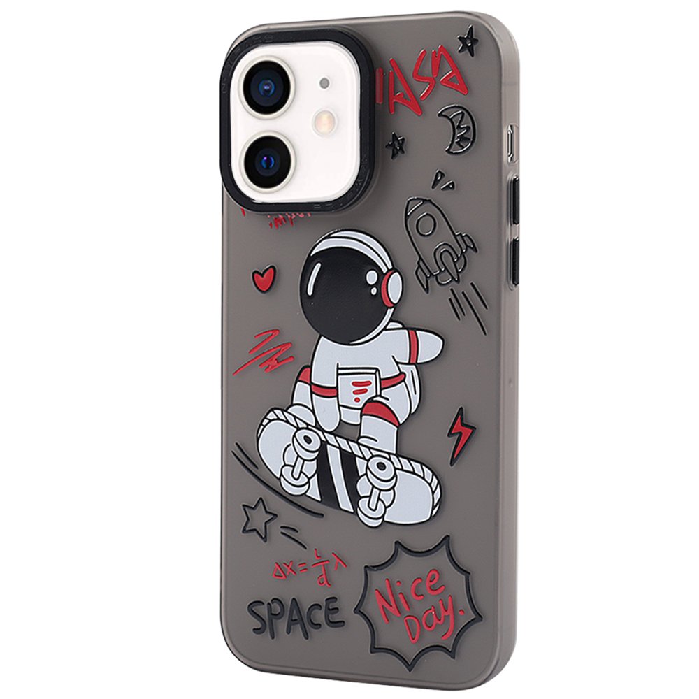  iPhone 12 Kılıf Prada Desenli Kapak - Prada Siyah - 1