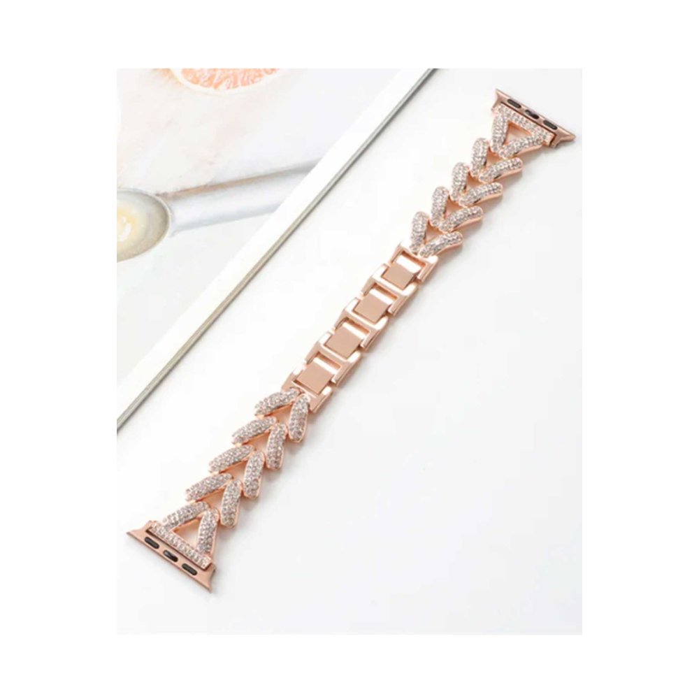  Apple Watch Ultra 49mm Node Taşlı Kordon - Rose Gold