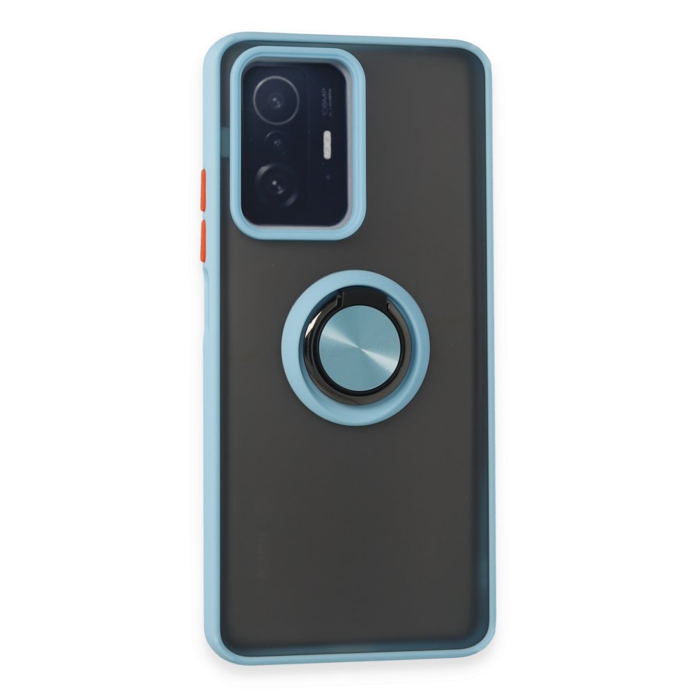  Xiaomi Mi 11T Pro Kılıf Montreal Yüzüklü Silikon Kapak - Buz Mavi