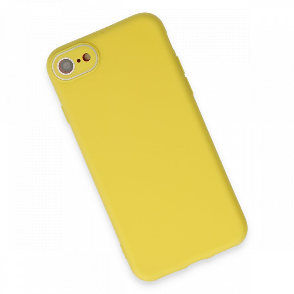 iPhone 8 Kılıf Lansman Glass Kapak - Sarı iPhone 8 Kılıf Lansman Glass Kapak - Sarı