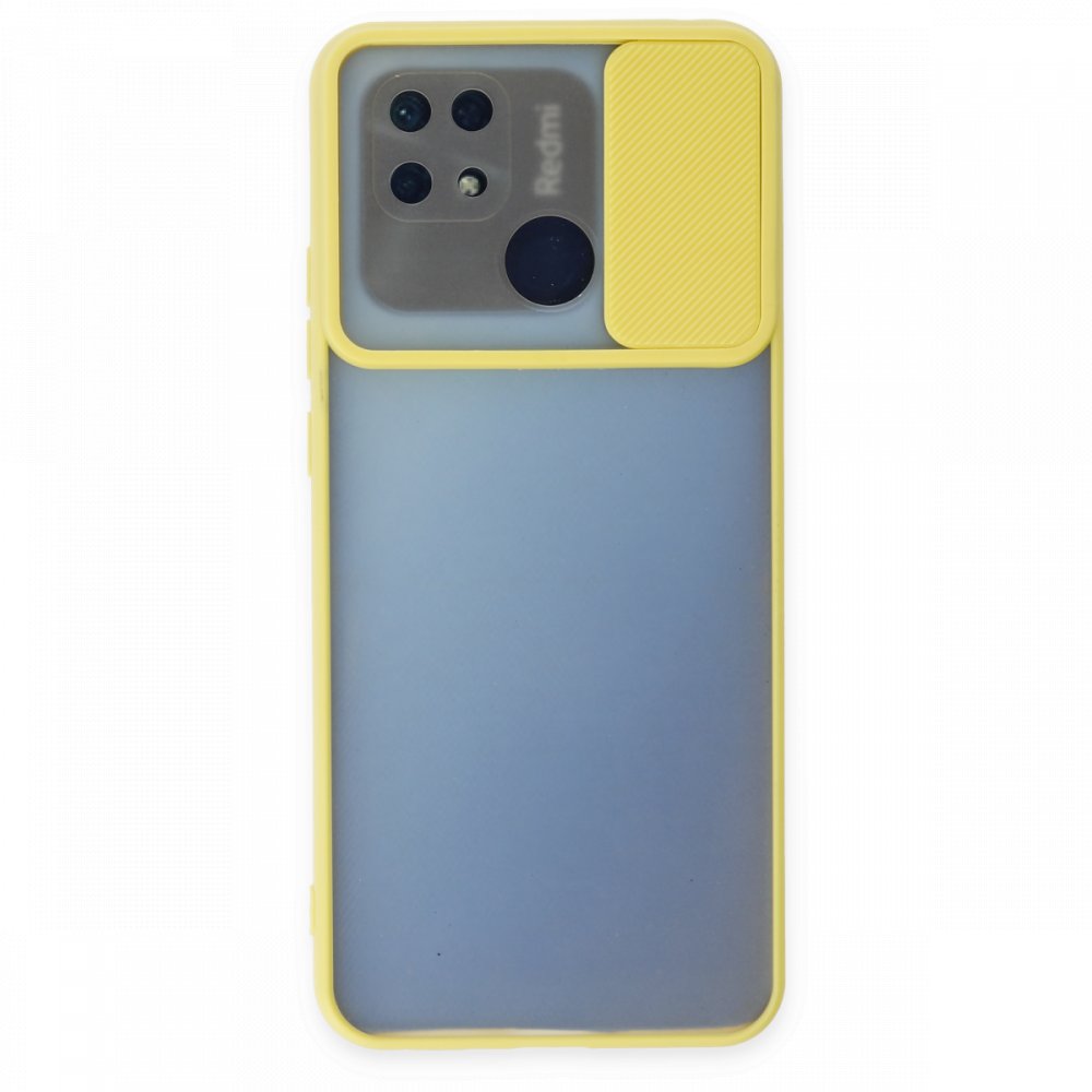 Xiaomi Poco C40 Kılıf Palm Buzlu Kamera Sürgülü Silikon - Sarı Xiaomi Poco C40 Kılıf Palm Buzlu Kamera Sürgülü Silikon - Sarı