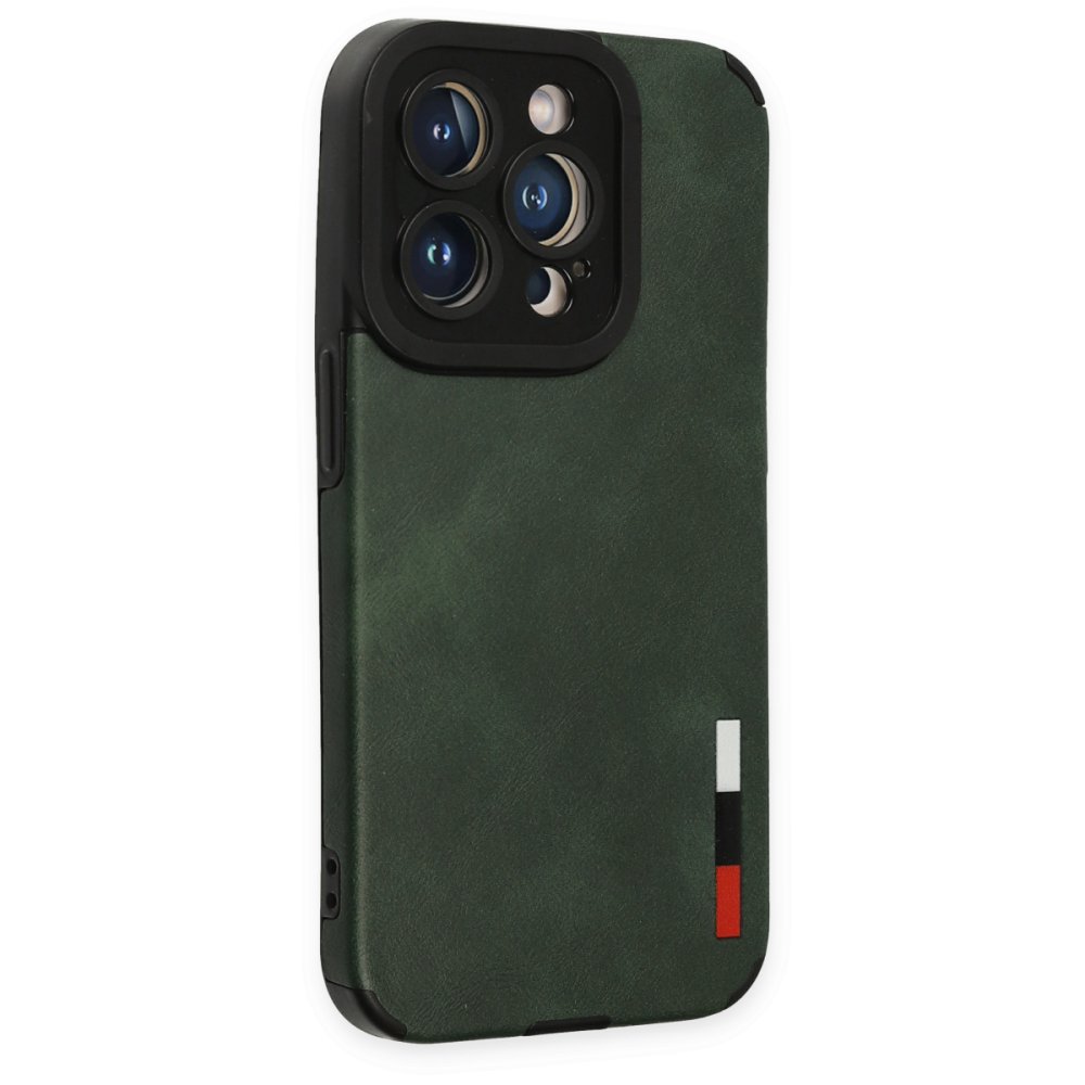 iPhone 14 Pro Max Kılıf Loop Deri Silikon - Yeşil  iPhone 14 Pro Max Kılıf Loop Deri Silikon - Yeşil