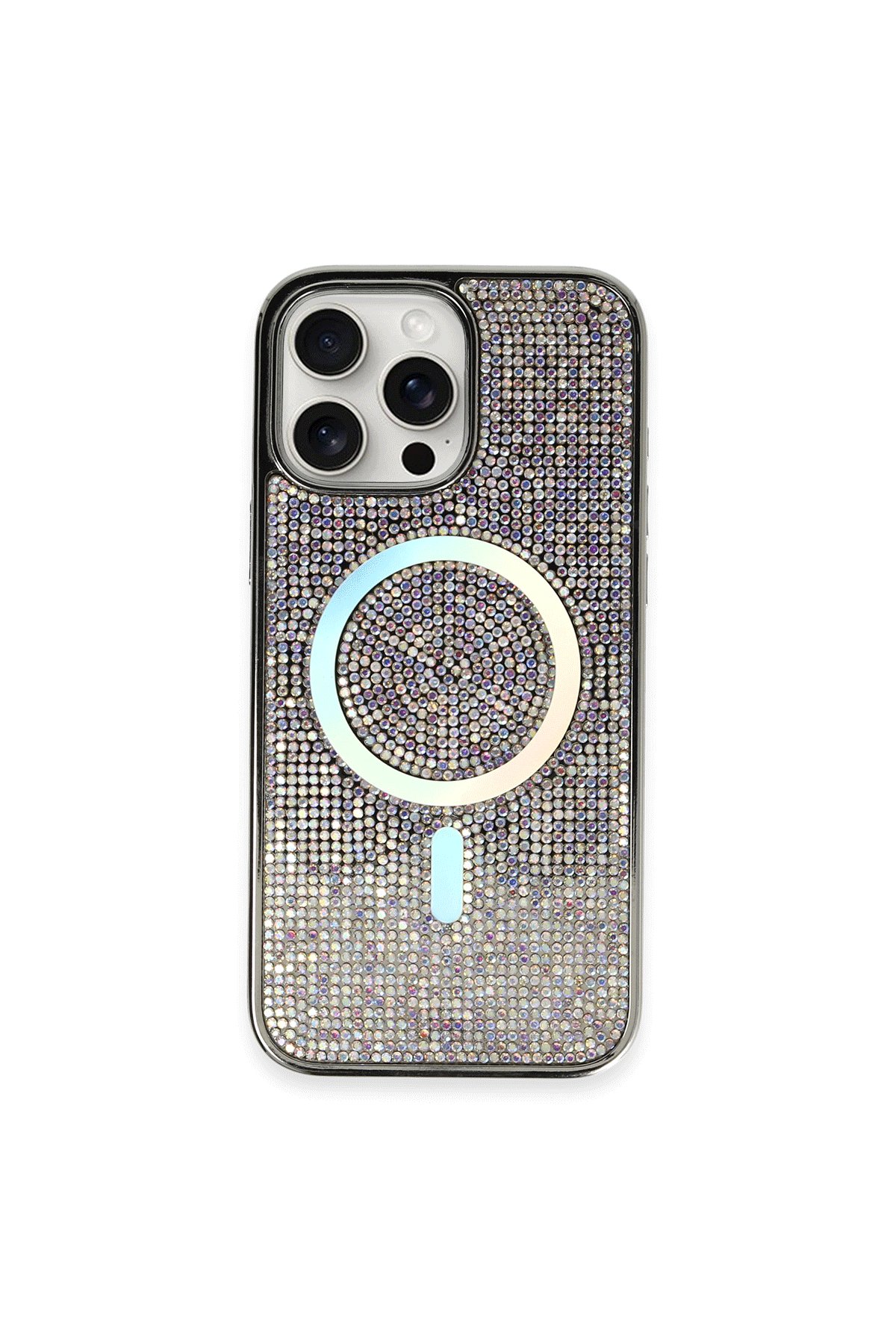 iPhone 16 Pro Kılıf Diamond Magsafe Kapak - Rainbow  iPhone 16 Pro Kılıf Diamond Magsafe Kapak - Rainbow