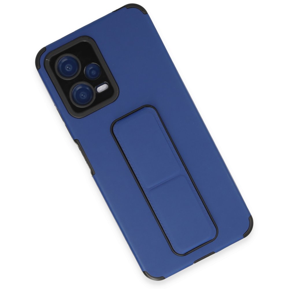  Xiaomi Poco X5 5G Kılıf Mega Standlı Silikon - Mavi