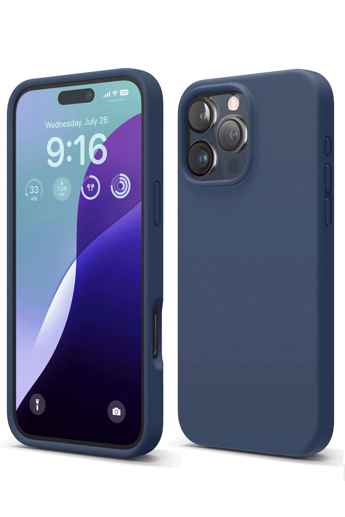  iPhone 16 Pro Max Kılıf Nano içi Kadife Silikon - Lacivert