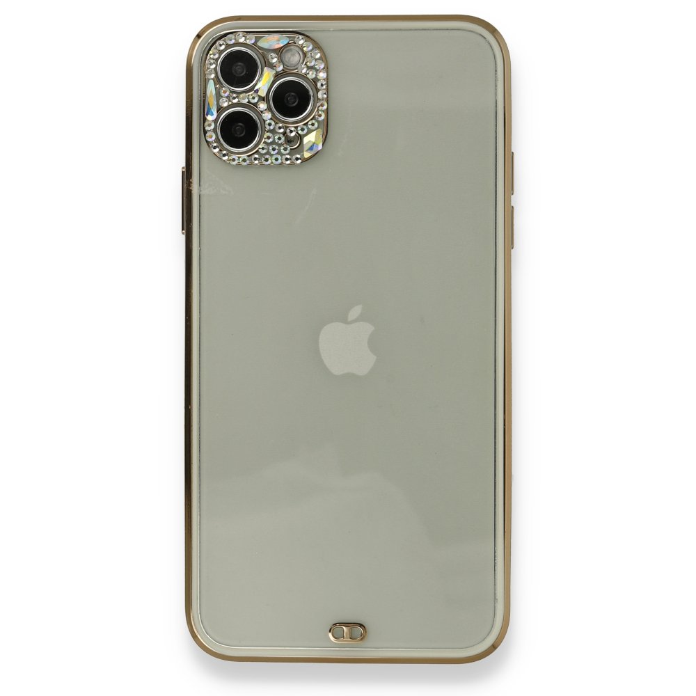 iPhone 11 Pro Kılıf Liva Taşlı Silikon - Beyaz iPhone 11 Pro Kılıf Liva Taşlı Silikon - Beyaz