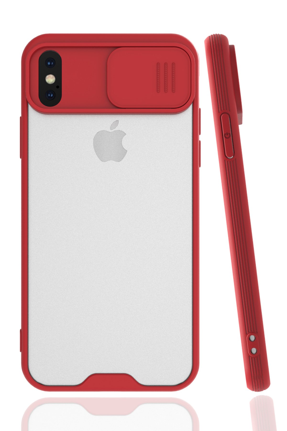 iPhone XS Kılıf Platin Kamera Koruma Silikon - Kırmızı iPhone XS Kılıf Platin Kamera Koruma Silikon - Kırmızı
