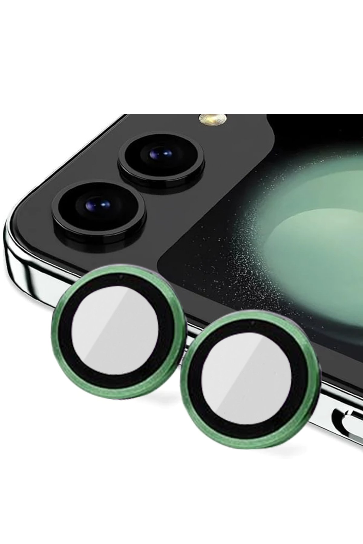  Samsung Galaxy Z Flip 5 Valdez Metal Kamera Lens - Koyu Yeşil