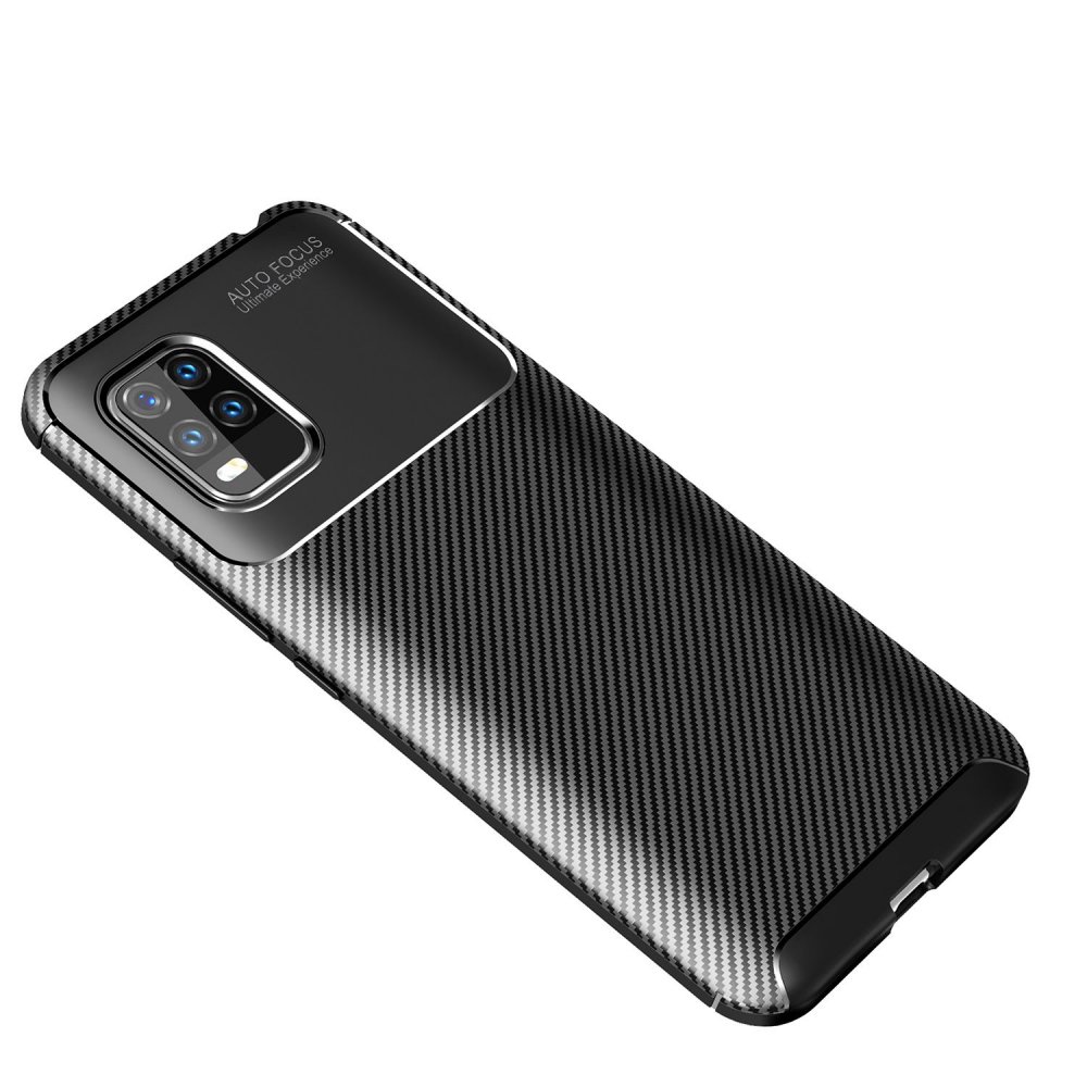 Xiaomi Mi 10 Lite Kılıf Auto Focus Karbon Kapak - Siyah Xiaomi Mi 10 Lite Kılıf Auto Focus Karbon Kapak - Siyah