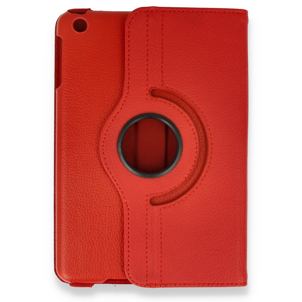  iPad Mini 2 Kılıf 360 Tablet Deri Kılıf - Kırmızı