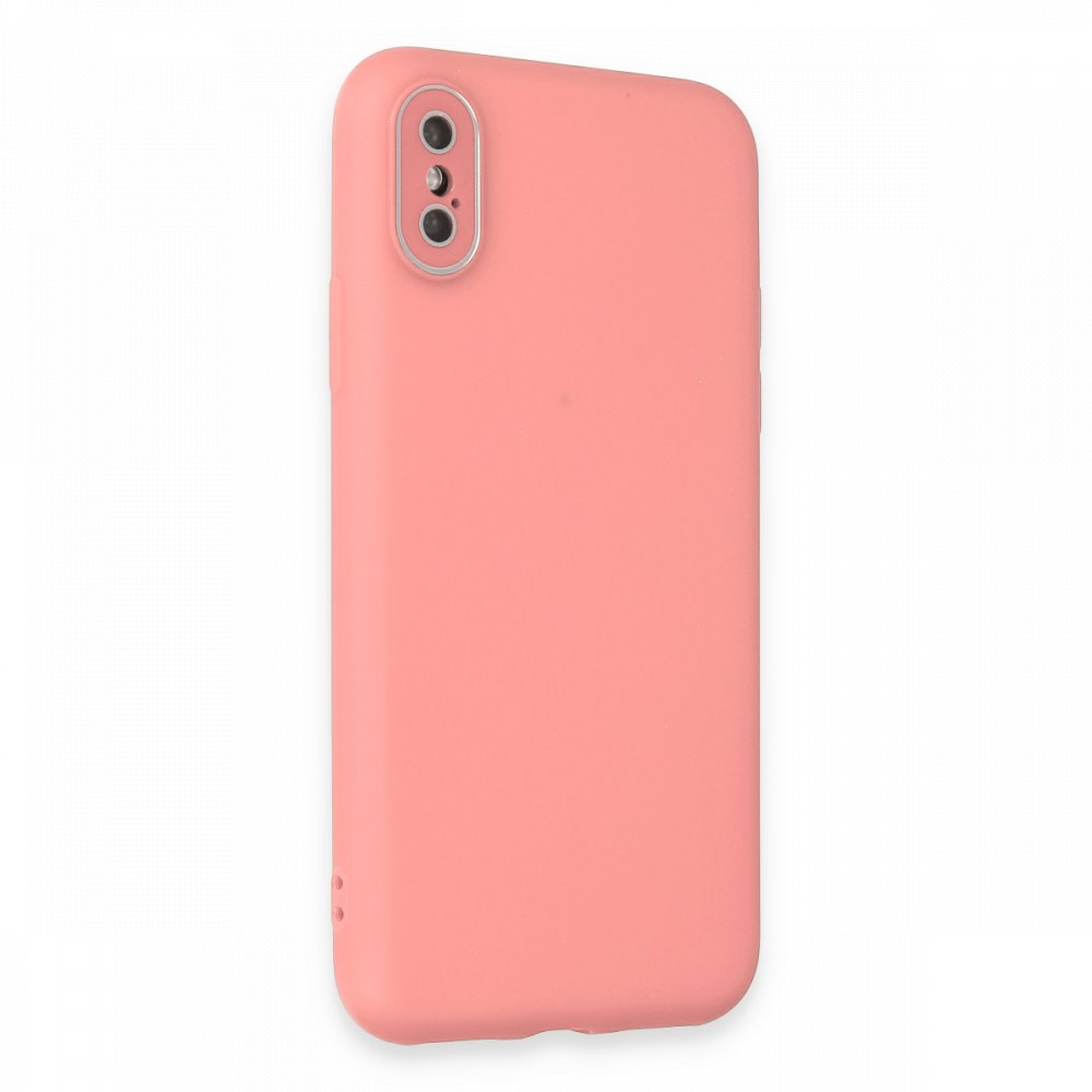 iPhone X Kılıf Lansman Glass Kapak - Pembe  iPhone X Kılıf Lansman Glass Kapak - Pembe