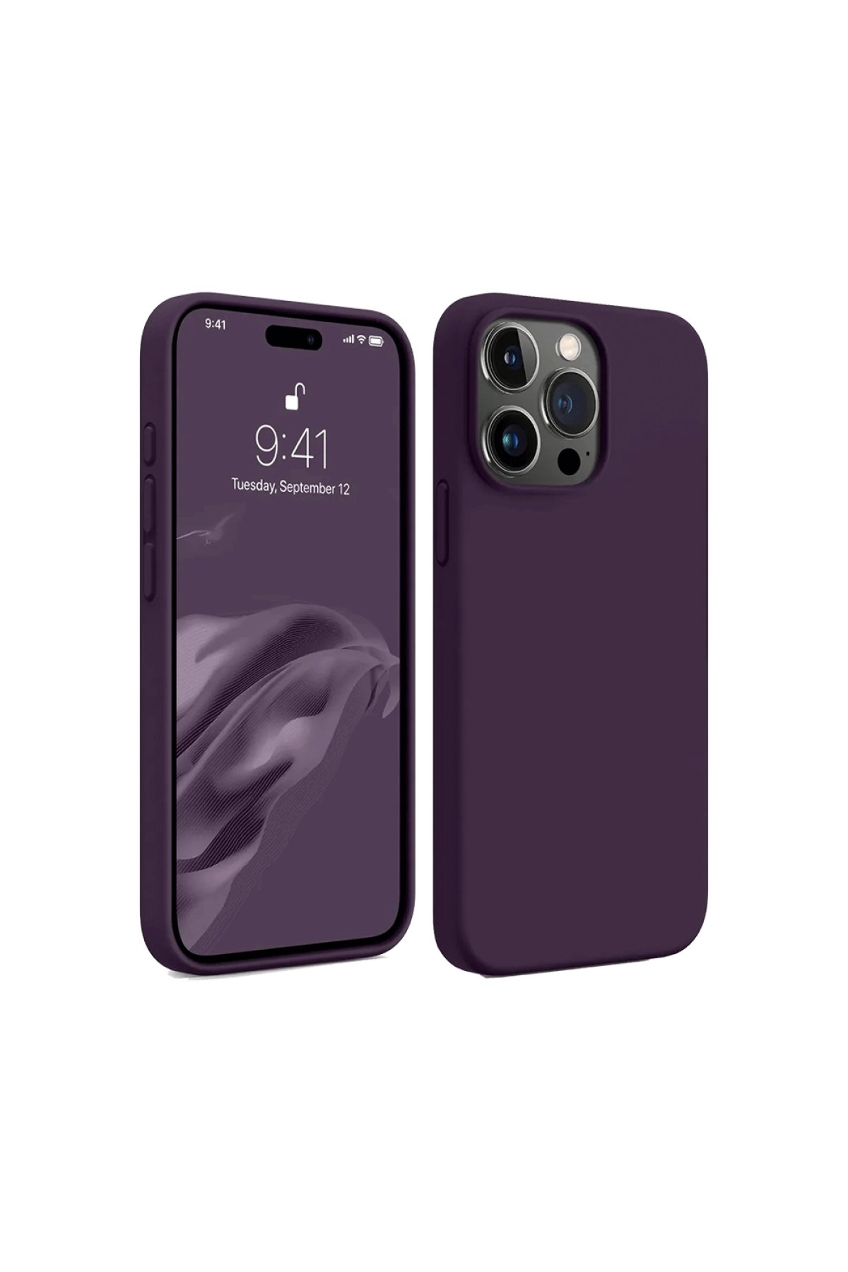  iPhone 15 Pro Max Kılıf First Silikon - Mürdüm