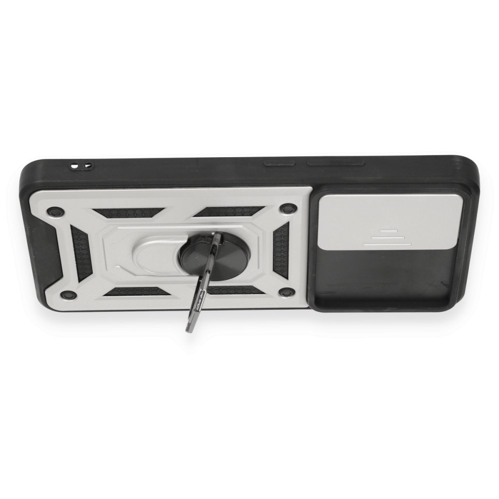  Xiaomi Mi 12T Pro Kılıf Pars Lens Yüzüklü Silikon - Gümüş