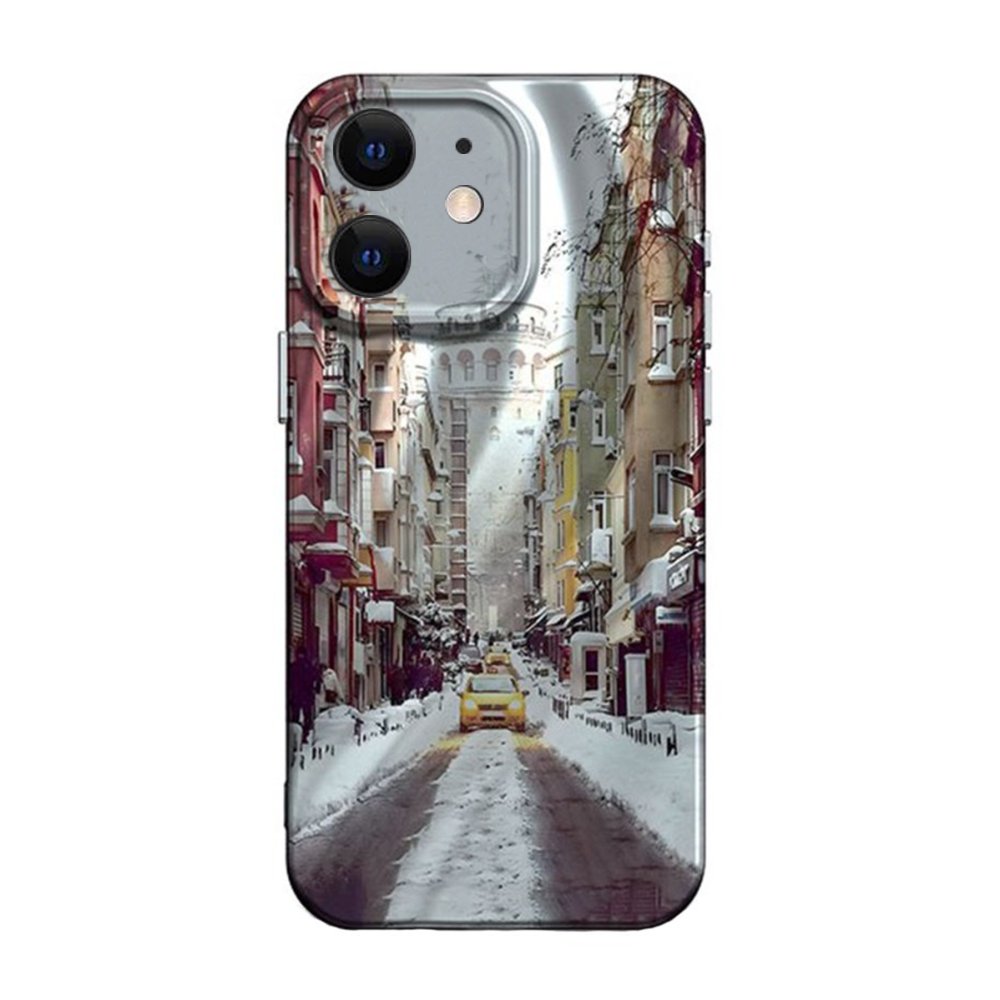  iPhone 11 Kılıf Crew Desenli Kapak - Galata Kulesi