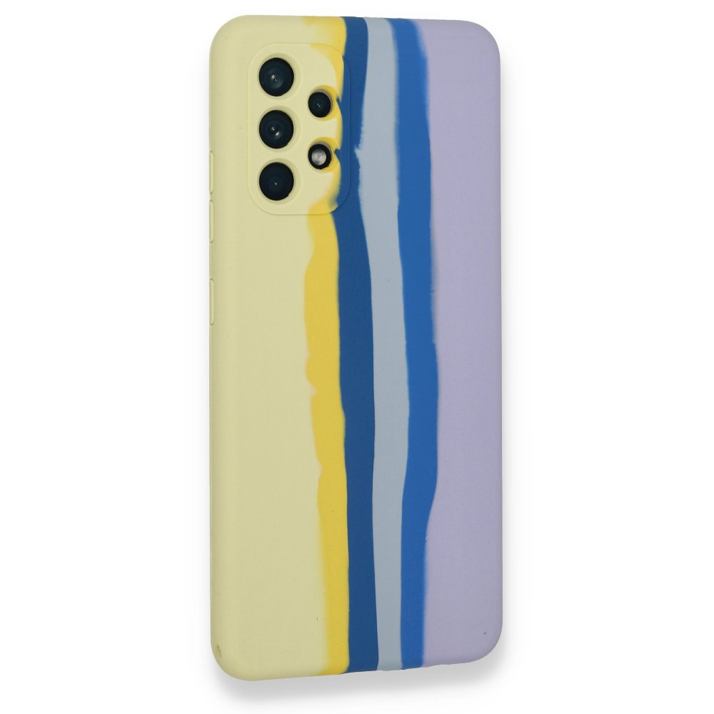 Samsung Galaxy A52S Kılıf Ebruli Lansman Silikon - Sarı-Lila Samsung Galaxy A52S Kılıf Ebruli Lansman Silikon - Sarı-Lila