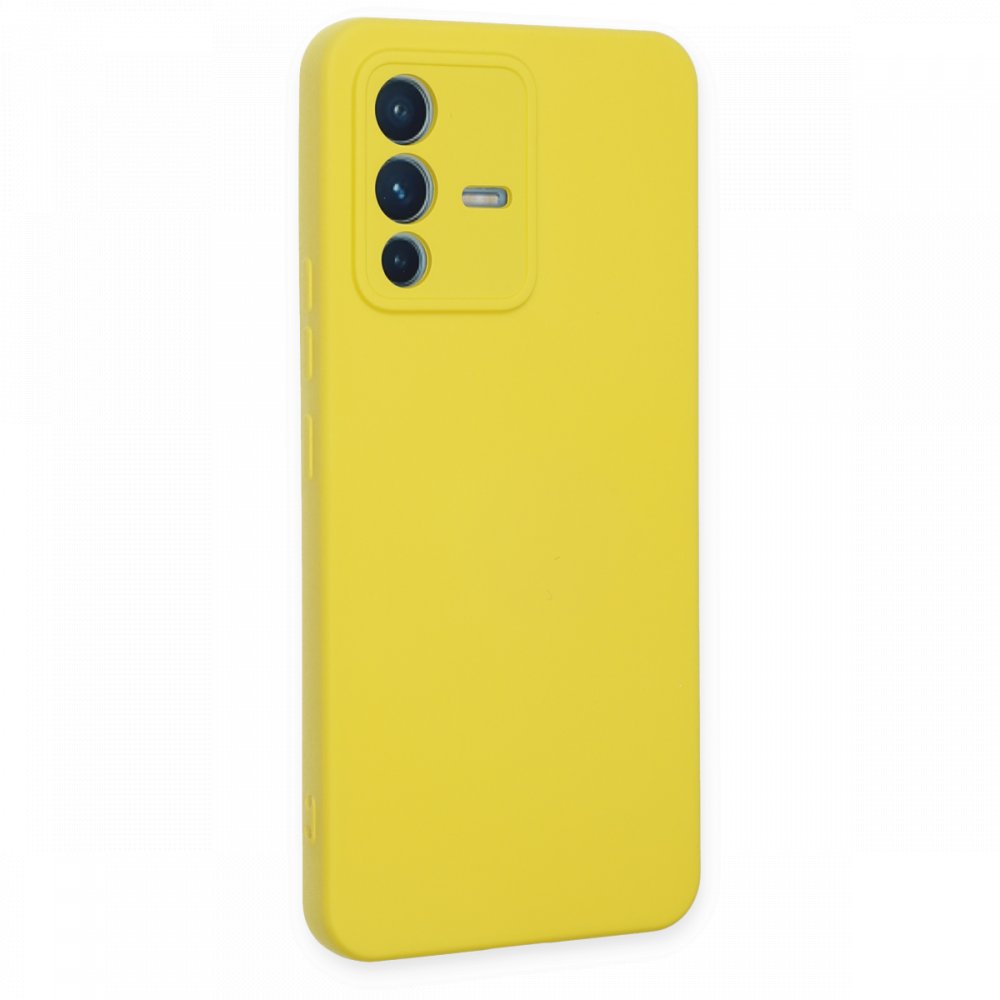 Vivo V23 5G Kılıf Nano içi Kadife Silikon - Sarı Vivo V23 5G Kılıf Nano içi Kadife Silikon - Sarı