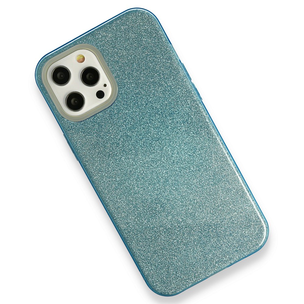  iPhone 12 Pro Kılıf Simli Katmanlı Silikon - Turkuaz