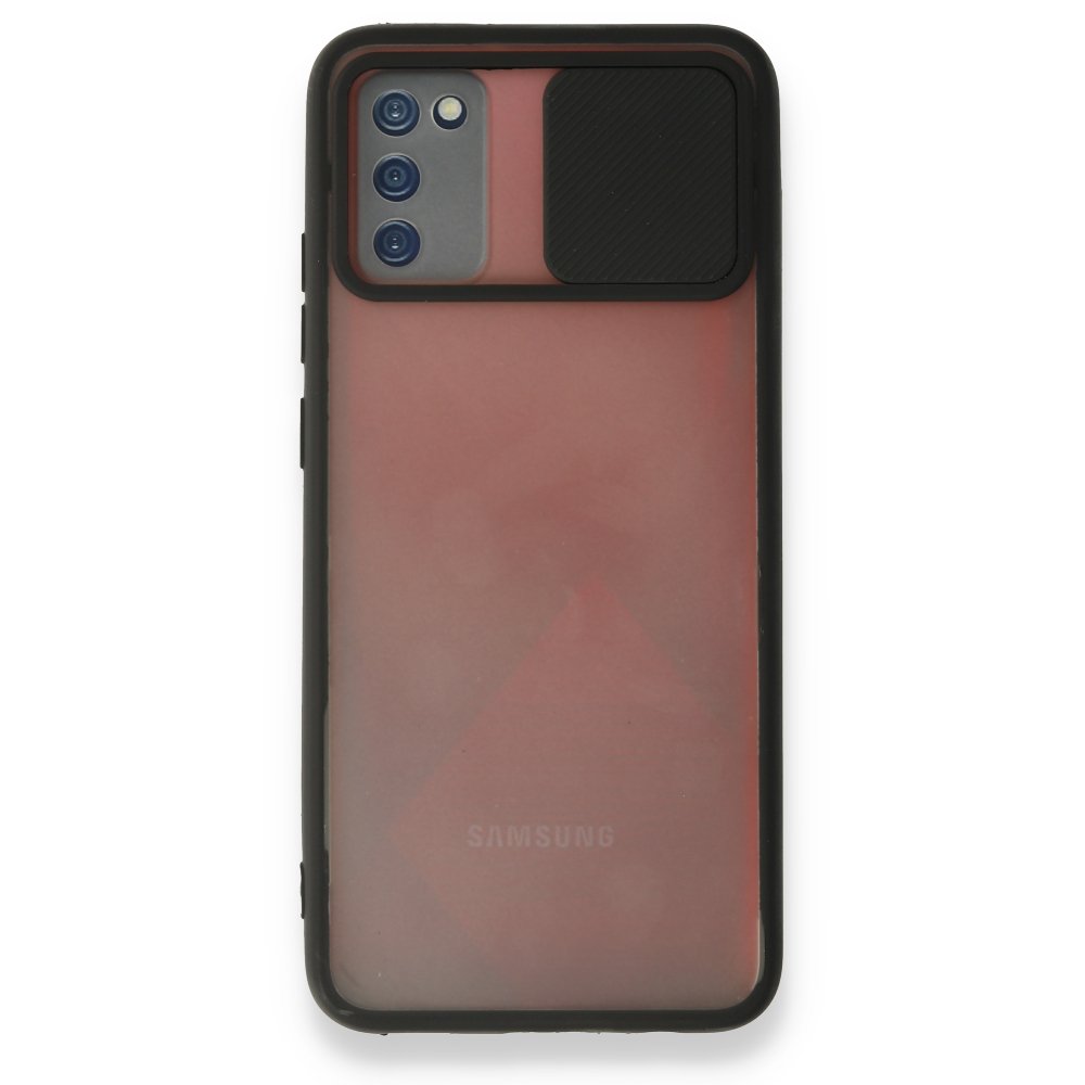  Samsung Galaxy A03S Kılıf Palm Buzlu Kamera Sürgülü Silikon - Siyah