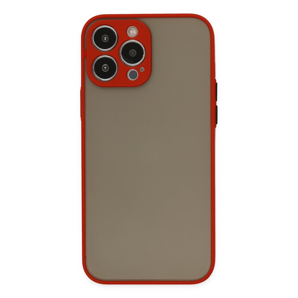  iPhone 15 Pro Kılıf Montreal Silikon Kapak - Kırmızı
