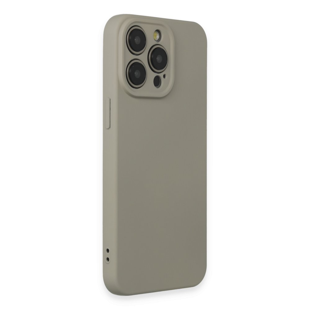 iPhone 15 Pro Max Kılıf Nano içi Kadife Silikon - Beyaz Titanyum iPhone 15 Pro Max Kılıf Nano içi Kadife Silikon - Beyaz Titanyum