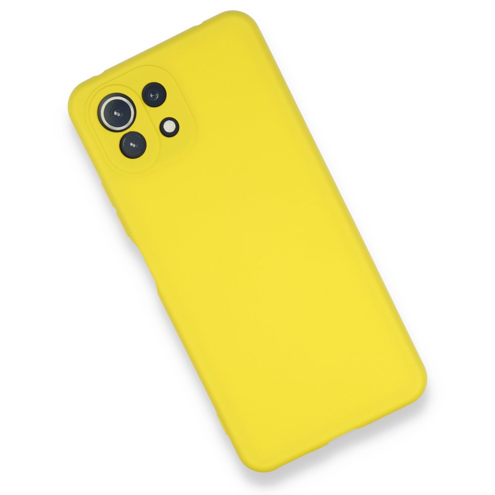Xiaomi Mİ 11 Lite Kılıf Nano içi Kadife Silikon - Sarı  Xiaomi Mİ 11 Lite Kılıf Nano içi Kadife Silikon - Sarı