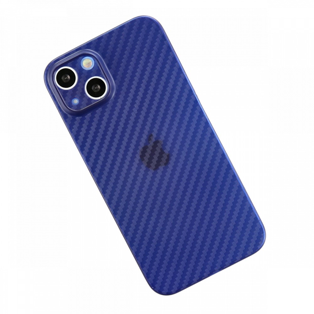 iPhone 13 Kılıf Karbon PP Silikon - Mavi