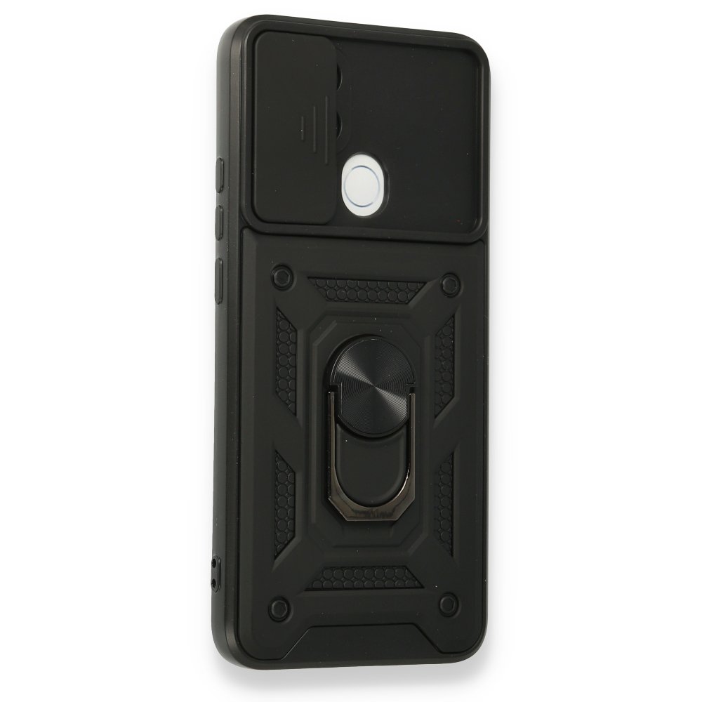 Oppo A15S Kılıf Pars Lens Yüzüklü Silikon - Siyah Oppo A15S Kılıf Pars Lens Yüzüklü Silikon - Siyah