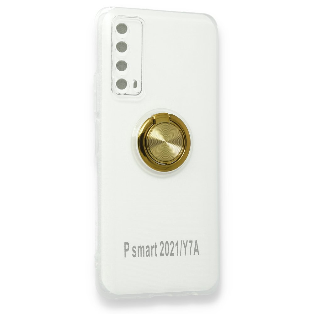 Huawei P Smart 2021 Kılıf Gros Yüzüklü Silikon - Gold  Huawei P Smart 2021 Kılıf Gros Yüzüklü Silikon - Gold