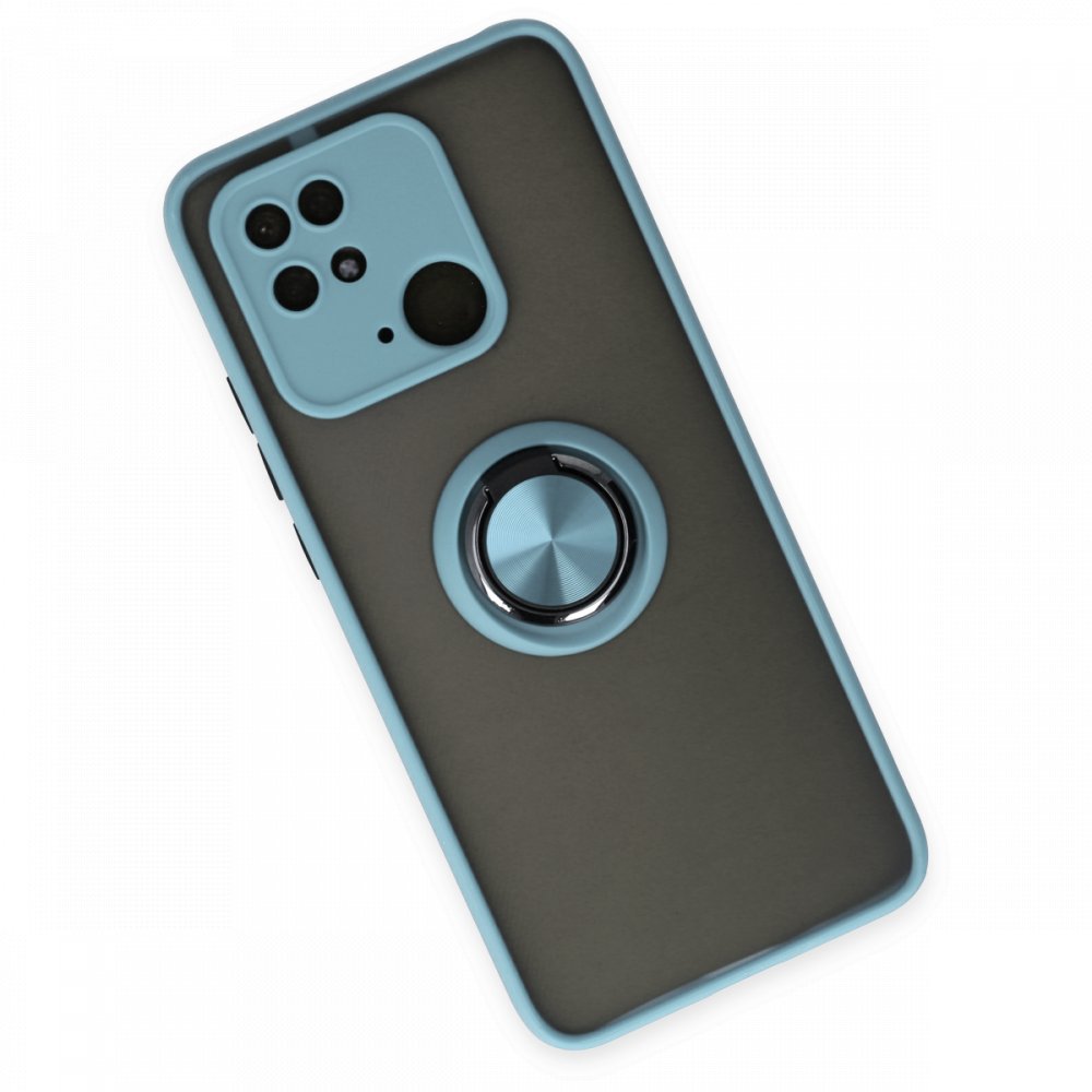 Xiaomi Poco C40 Kılıf Montreal Yüzüklü Silikon Kapak - Buz Mavi Xiaomi Poco C40 Kılıf Montreal Yüzüklü Silikon Kapak - Buz Mavi