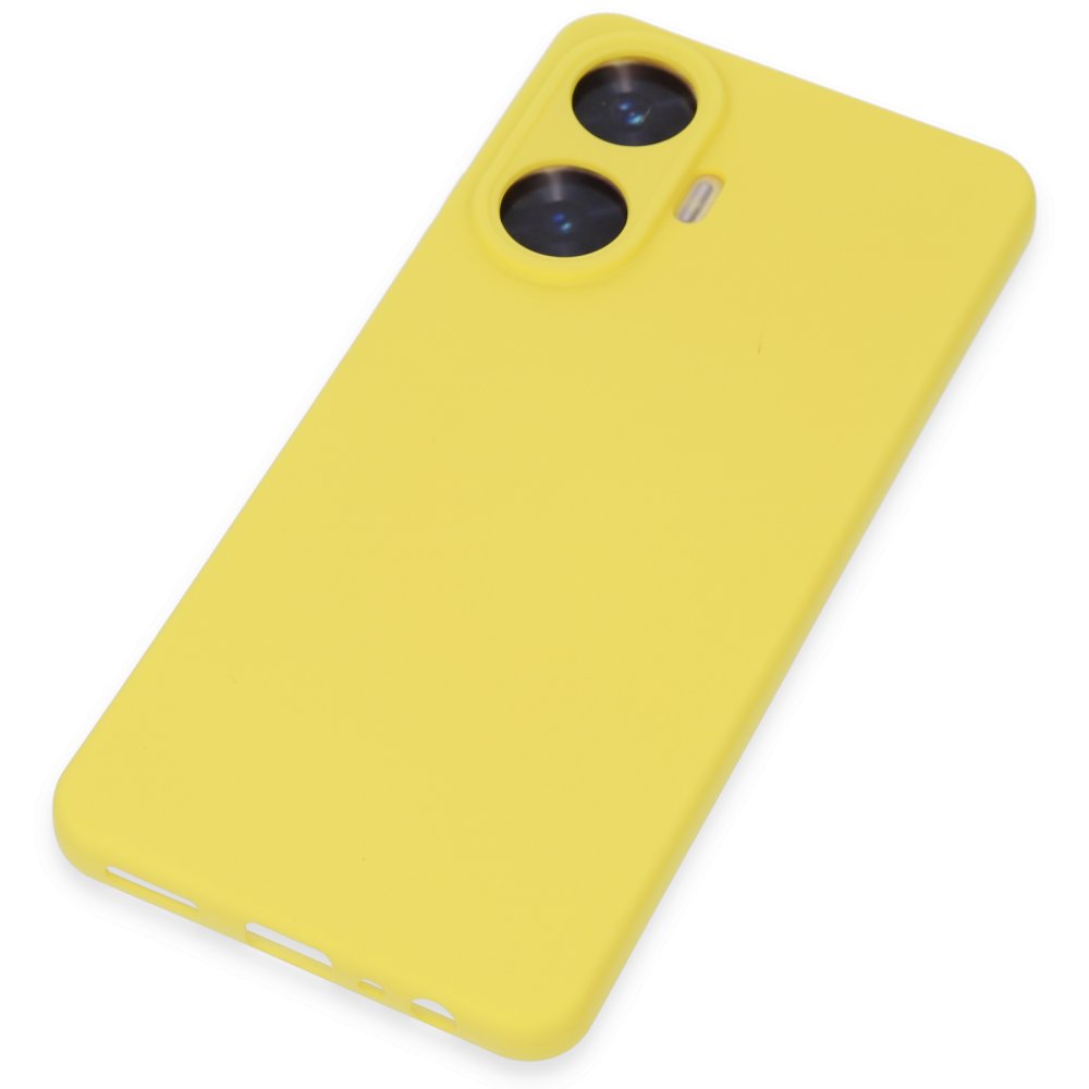 Realme C55 Kılıf Nano içi Kadife Silikon - Sarı Realme C55 Kılıf Nano içi Kadife Silikon - Sarı